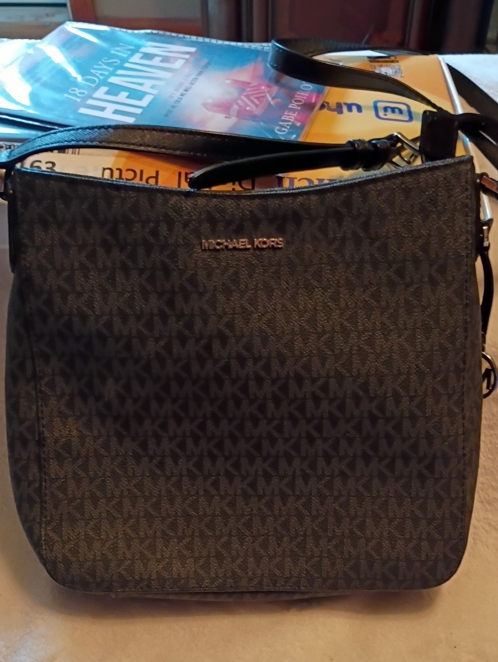 Michael Kors Black MK Logo Crossbody Shoulder Bag